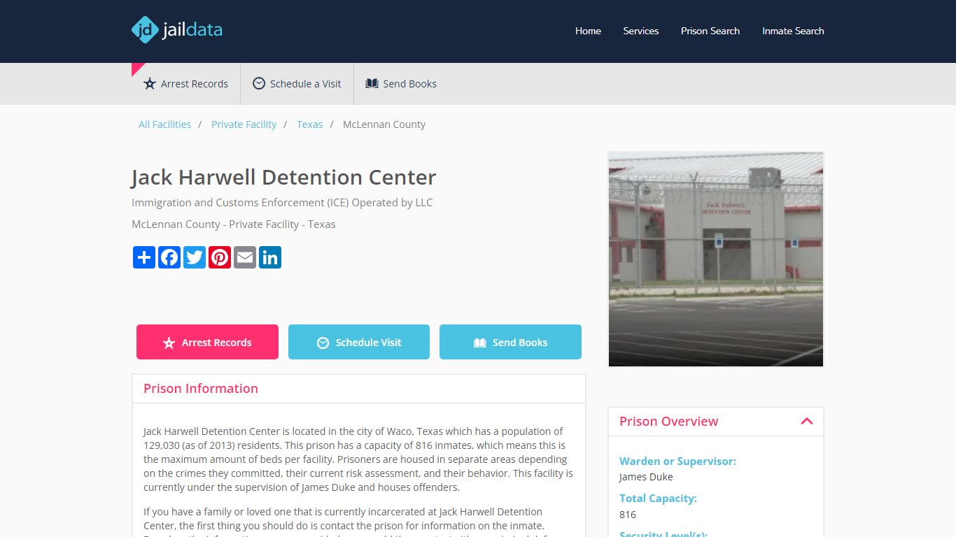 Jack Harwell Detention Center Inmate Search and Prisoner Info - Waco, TX